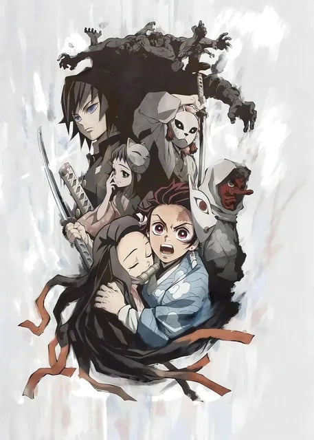 Anime Demon Slayer Classic Canvas Painting Anime Character Posters HD Wall Art Picture Modern Home Decoration