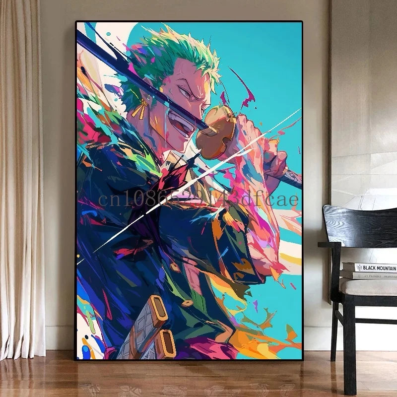 Famous Japan Classic Anime One Piece Unframed Canvas Print Poster for Living Home Home Decor Cartoon Wall Art Picture Painting