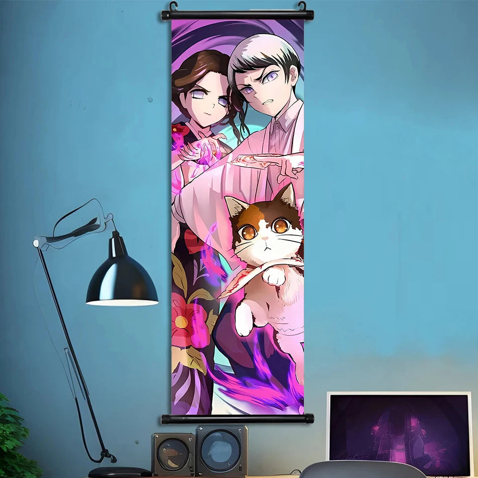 Japanese Anime HD Demon Slayer Akaza Canvas Scroll Wall Hanging Art Home Decor Gifts Bedroom Living Room Decoration Prints Gift