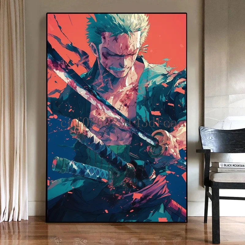 Famous Japan Classic Anime One Piece Unframed Canvas Print Poster for Living Home Home Decor Cartoon Wall Art Picture Painting
