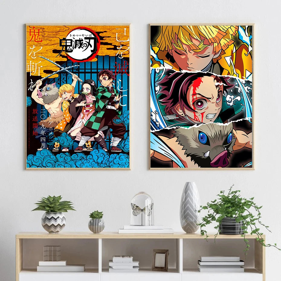 Anime Demon Slayer Classic Canvas Painting Anime Character Poster HD Wall Art Picture for Modern Home Children's Room Decoration