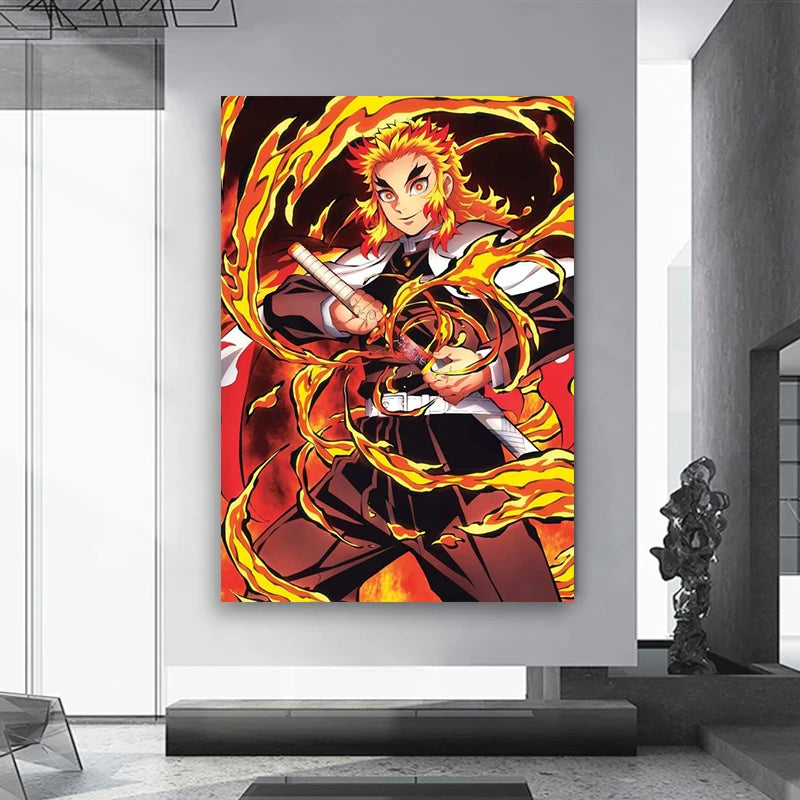 Anime Demon Slayer Classic Canvas Painting Anime Character Posters HD Wall Art Picture Modern Home Decoration