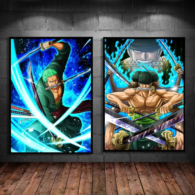 Canvas Art Walls Painting One Piece Zoro Classic Friends Gifts Hanging Aesthetic Poster Kid Action Figures Modern Living Room