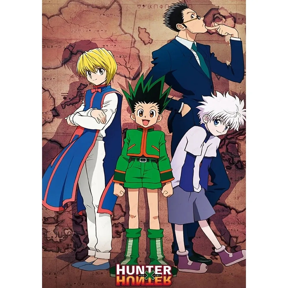 1pc Hunter X Hunter Manga Anime Poster Sticky Wall Art Printing Waterproof Home Living Bed Room Bar Aesthetic Decor