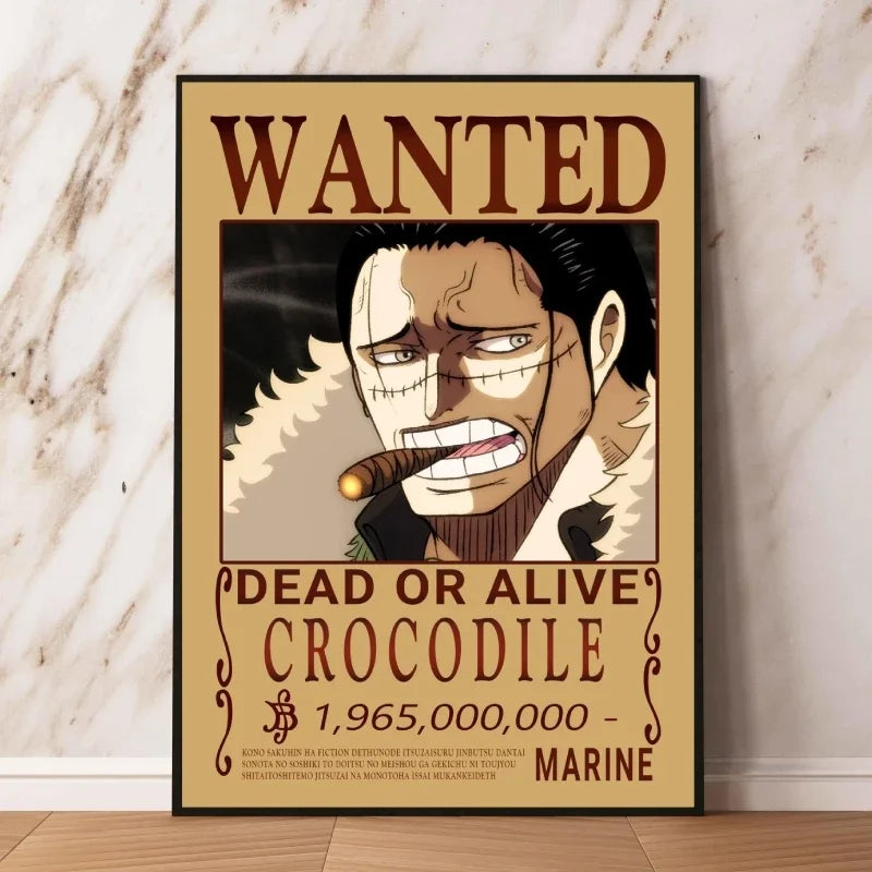 Classic Hot Selling Anime One Piece Luffy Zoro Bounty Wanted Poster Cartoon Character Canvas Printing Living Room Decor Posters