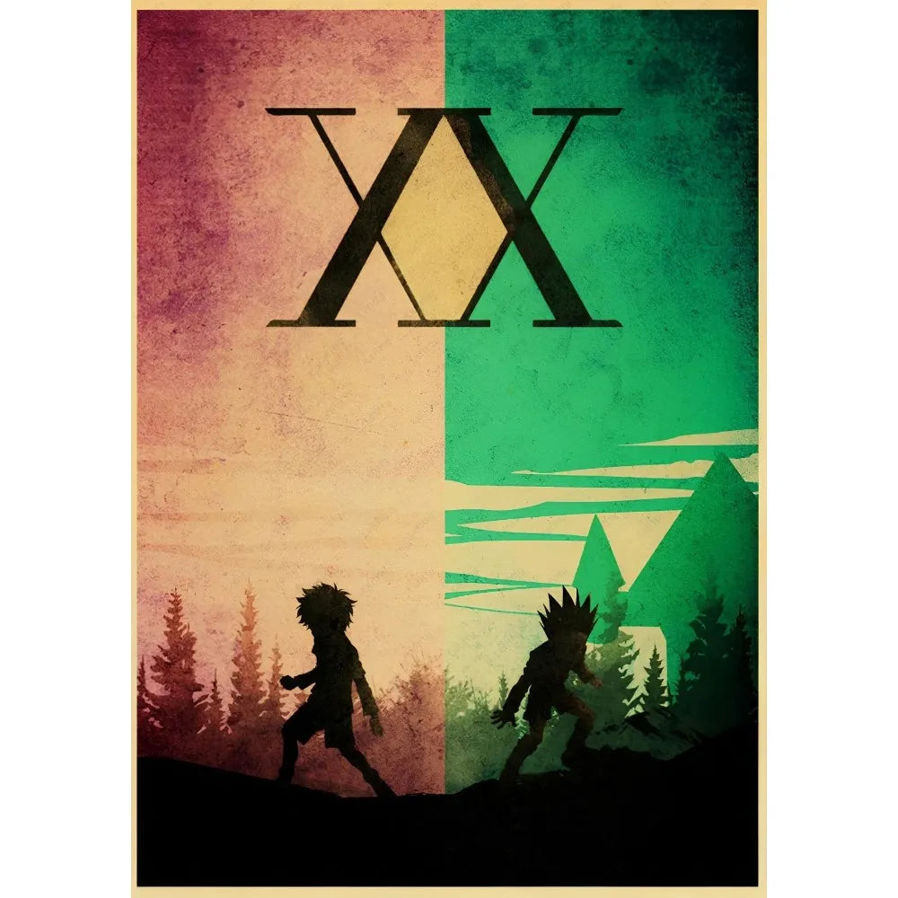1pc Hunter X Hunter Manga Anime Poster Sticky Wall Art Printing Waterproof Home Living Bed Room Bar Aesthetic Decor