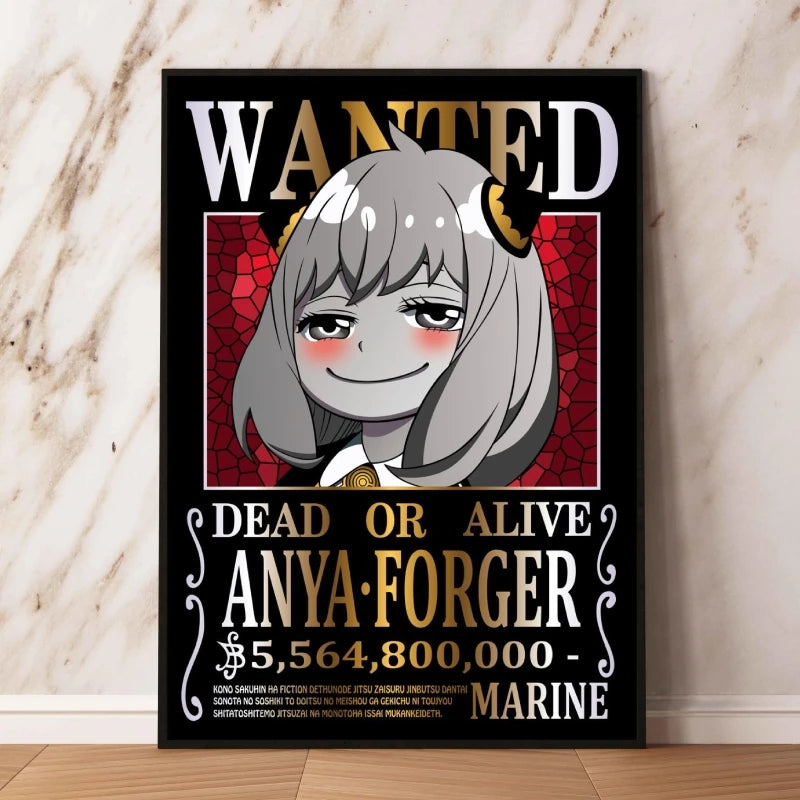 Classic Anime Canvas Printing One Piece Luffy Bounty Wanted Poster Bright and Long Lasting Colors Home Bedroom Wall Decorative