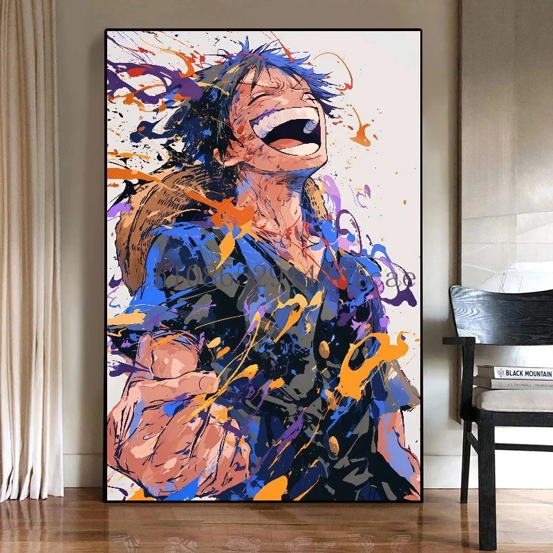 Famous Japan Classic Anime One Piece Unframed Canvas Print Poster for Living Home Home Decor Cartoon Wall Art Picture Painting