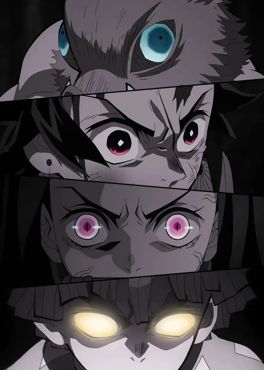 Anime Poster Demon Slayer Team Eyes Art Print Mural Children's Room Decorative Canvas Painitng Picture for Modern Home Decor