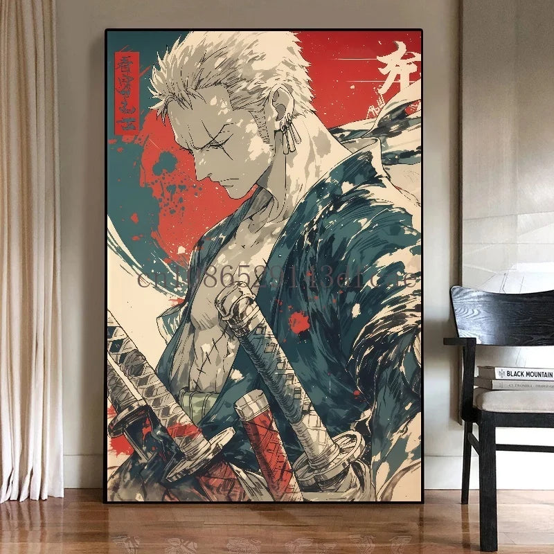 Famous Japan Classic Anime One Piece Unframed Canvas Print Poster for Living Home Home Decor Cartoon Wall Art Picture Painting