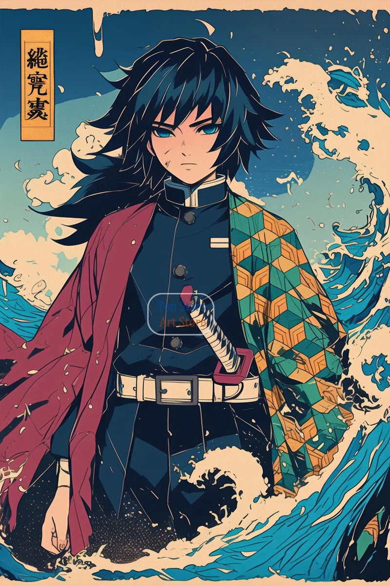 Tanjiro Kamado Nezuko Kamado Inosuke Shinobu Kocho Demon Slayer Poster Canvas Painting Wall Pictures Home Room Decor Anime Gifts