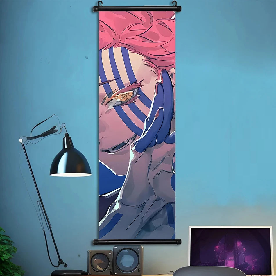Japanese Anime HD Demon Slayer Akaza Canvas Scroll Wall Hanging Art Home Decor Gifts Bedroom Living Room Decoration Prints Gift
