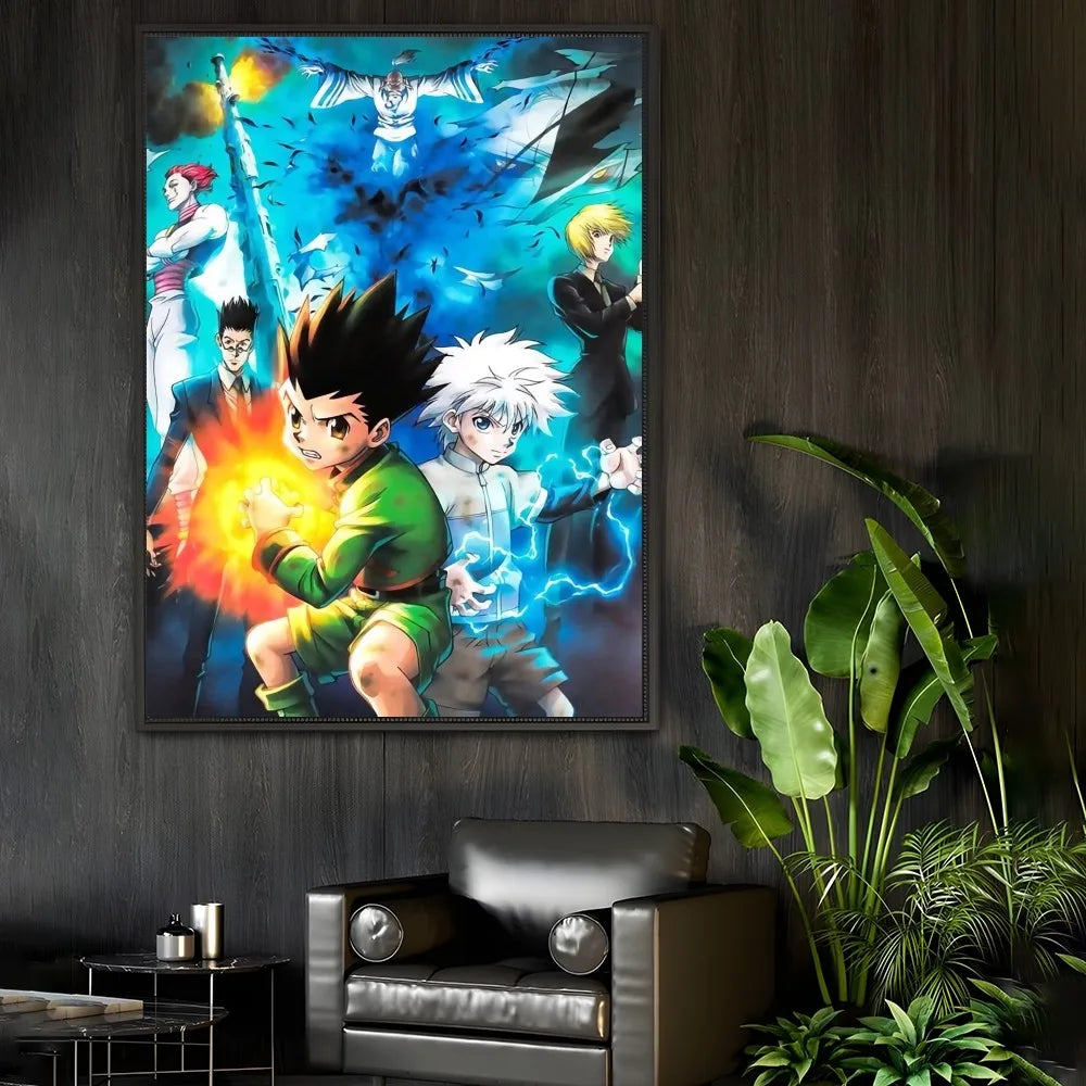 1pc Hunter X Hunter Manga Anime Poster Sticky Wall Art Printing Waterproof Home Living Bed Room Bar Aesthetic Decor