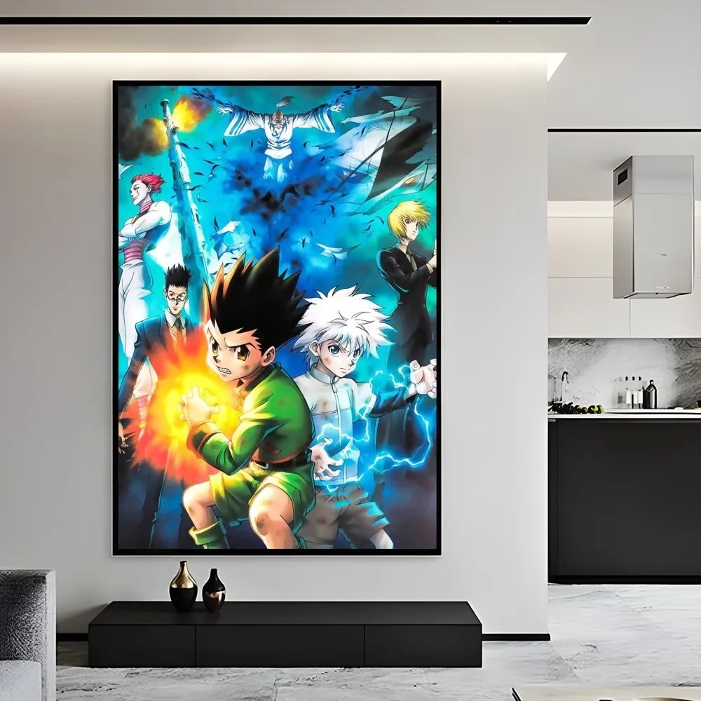 1pc Hunter X Hunter Manga Anime Poster Sticky Wall Art Printing Waterproof Home Living Bed Room Bar Aesthetic Decor
