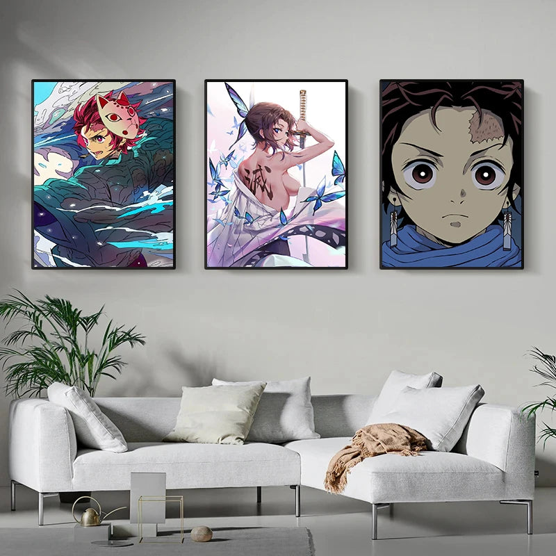 Anime Demon Slayer Classic Canvas Painting Anime Character Poster HD Wall Art Picture for Modern Home Children's Room Decoration