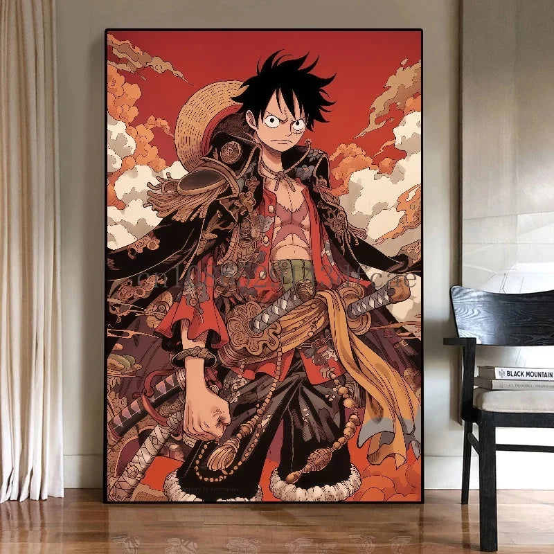 Famous Japan Classic Anime One Piece Unframed Canvas Print Poster for Living Home Home Decor Cartoon Wall Art Picture Painting