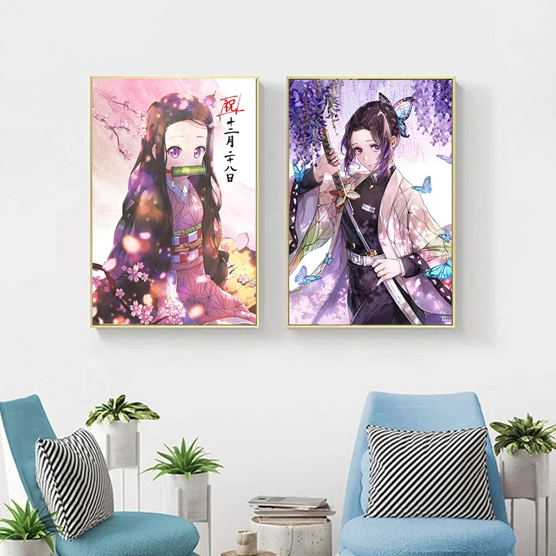 Anime Demon Slayer Classic Canvas Painting Anime Character Poster HD Wall Art Picture for Modern Home Children's Room Decoration