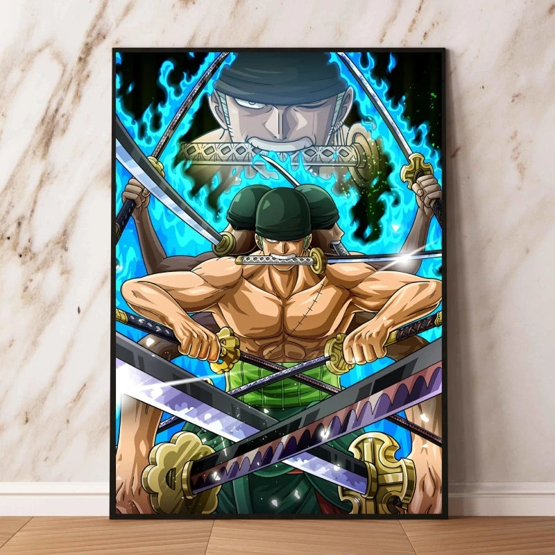 Canvas Art Walls Painting One Piece Zoro Classic Friends Gifts Hanging Aesthetic Poster Kid Action Figures Modern Living Room