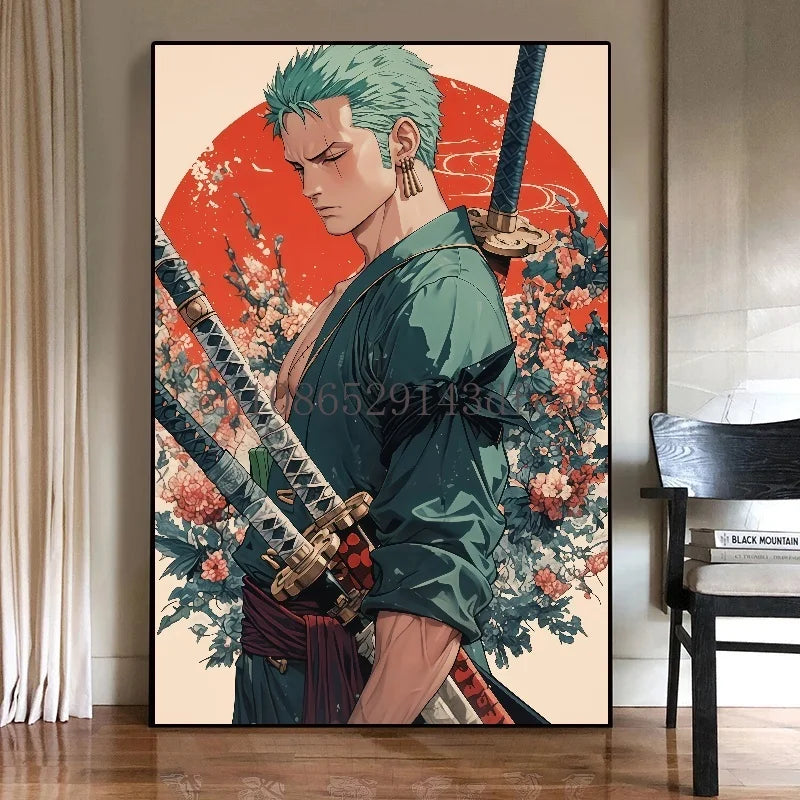 Famous Japan Classic Anime One Piece Unframed Canvas Print Poster for Living Home Home Decor Cartoon Wall Art Picture Painting