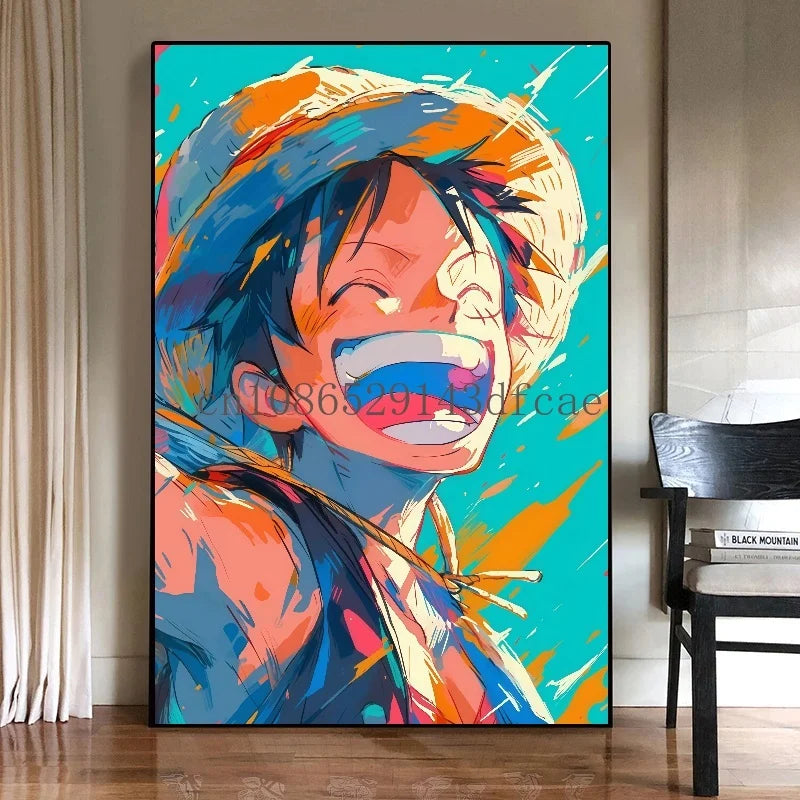 Famous Japan Classic Anime One Piece Unframed Canvas Print Poster for Living Home Home Decor Cartoon Wall Art Picture Painting