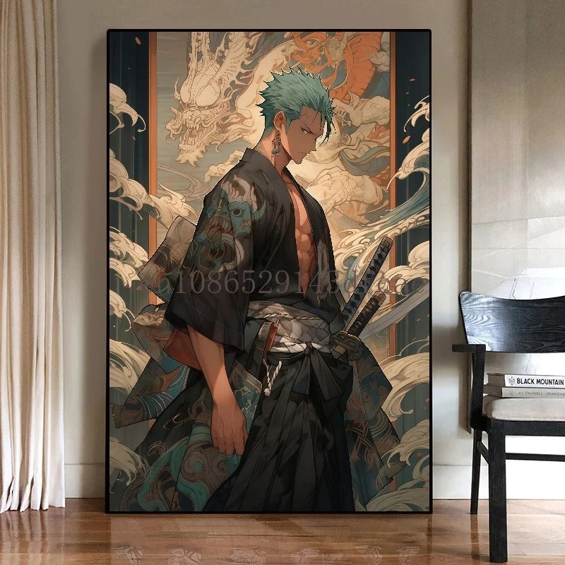 Famous Japan Classic Anime One Piece Unframed Canvas Print Poster for Living Home Home Decor Cartoon Wall Art Picture Painting