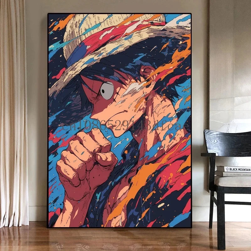 Famous Japan Classic Anime One Piece Unframed Canvas Print Poster for Living Home Home Decor Cartoon Wall Art Picture Painting