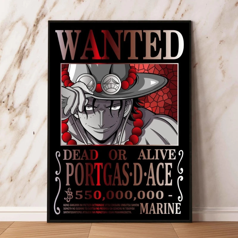 Hot Anime Poster One Piece Bounty Wanted Zoro Picture Print Wall Modular Painting Children's Bedroom Decor Classic