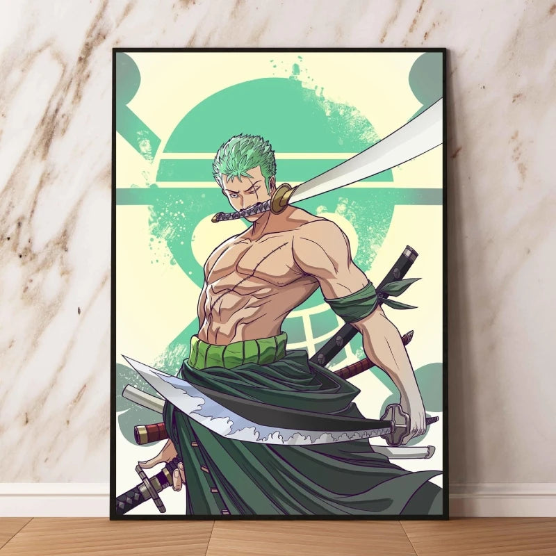 Canvas Art Walls Painting One Piece Zoro Classic Friends Gifts Hanging Aesthetic Poster Kid Action Figures Modern Living Room