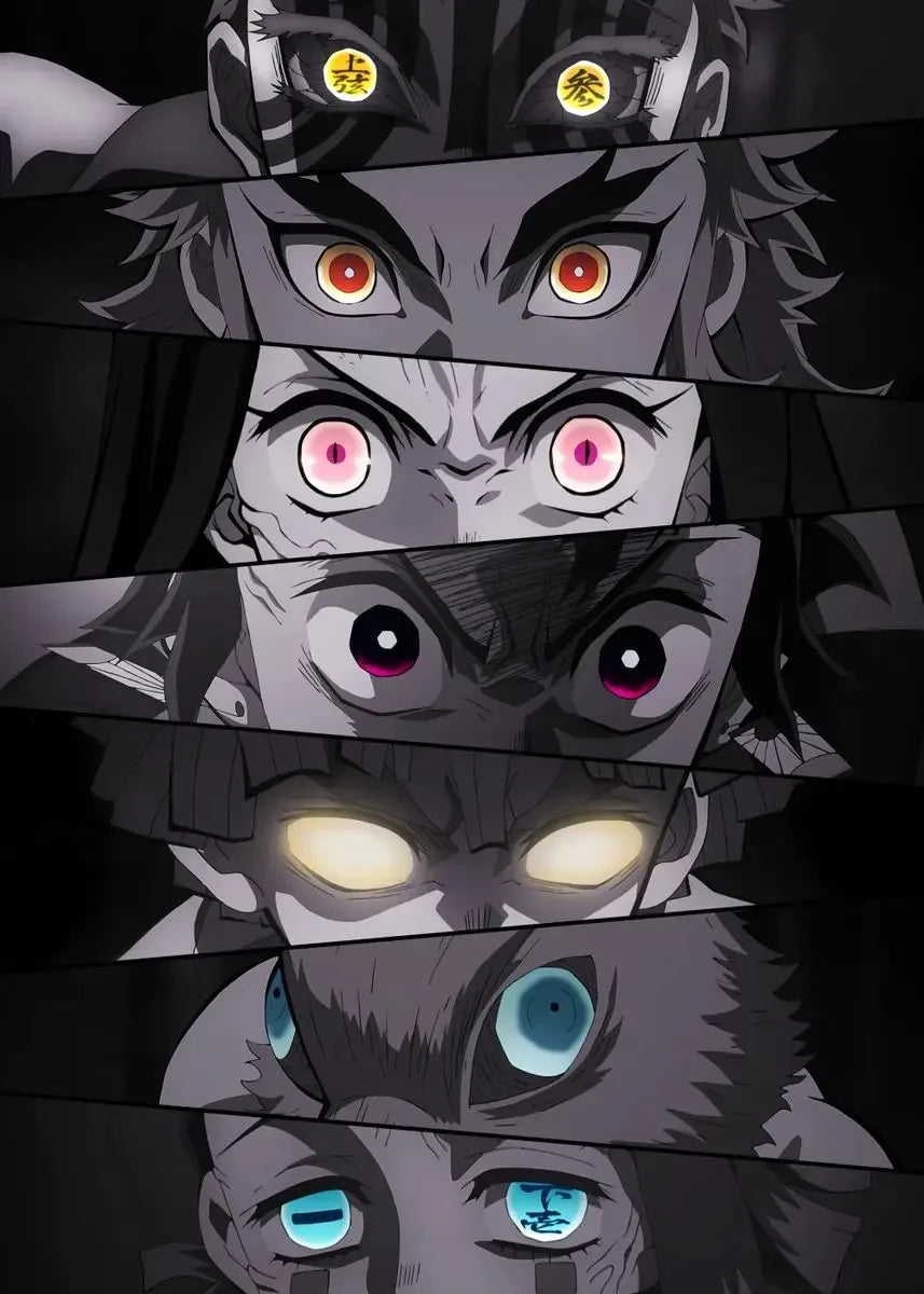 Anime Poster Demon Slayer Team Eyes Art Print Mural Children's Room Decorative Canvas Painitng Picture for Modern Home Decor