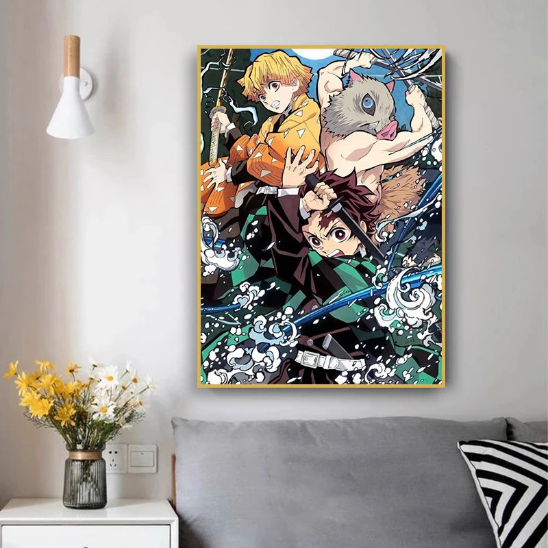 Anime Demon Slayer Classic Canvas Painting Anime Character Posters HD Wall Art Picture Modern Home Decoration