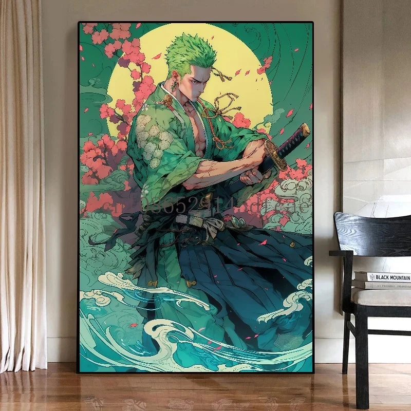 Famous Japan Classic Anime One Piece Unframed Canvas Print Poster for Living Home Home Decor Cartoon Wall Art Picture Painting