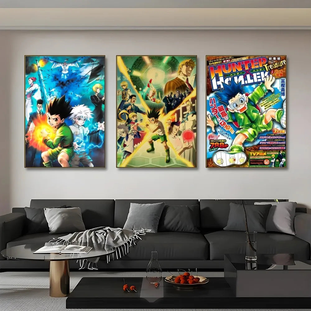 1pc Hunter X Hunter Manga Anime Poster Sticky Wall Art Printing Waterproof Home Living Bed Room Bar Aesthetic Decor