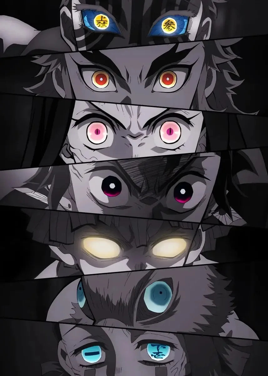 Anime Poster Demon Slayer Team Eyes Art Print Mural Children's Room Decorative Canvas Painitng Picture for Modern Home Decor