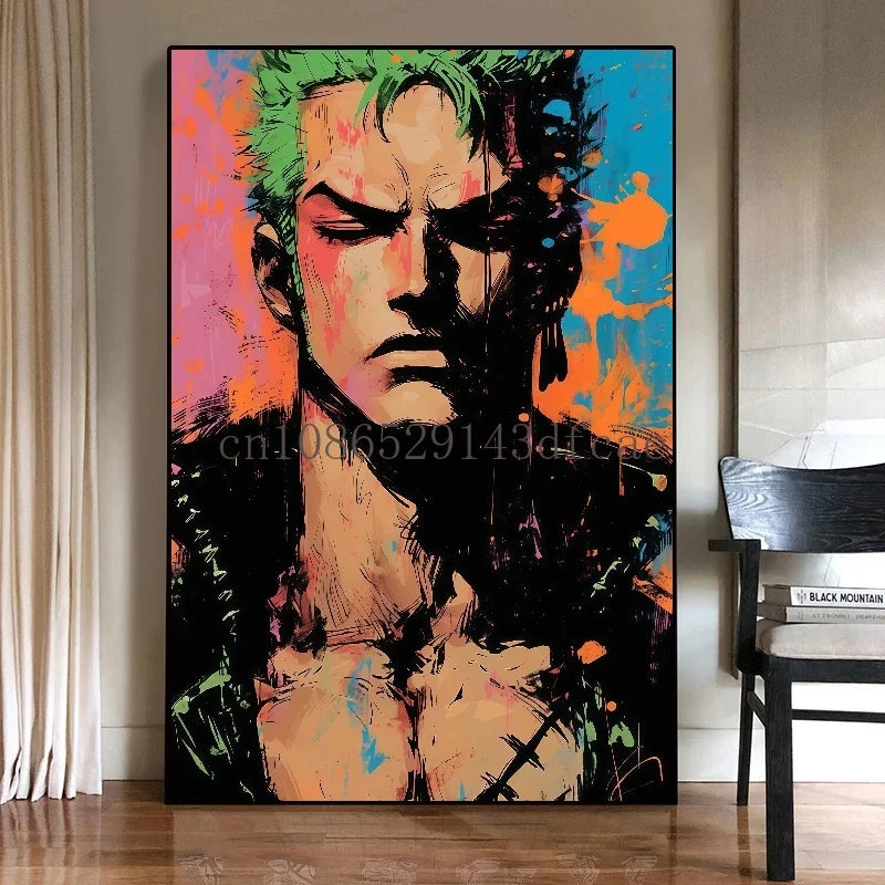 Famous Japan Classic Anime One Piece Unframed Canvas Print Poster for Living Home Home Decor Cartoon Wall Art Picture Painting