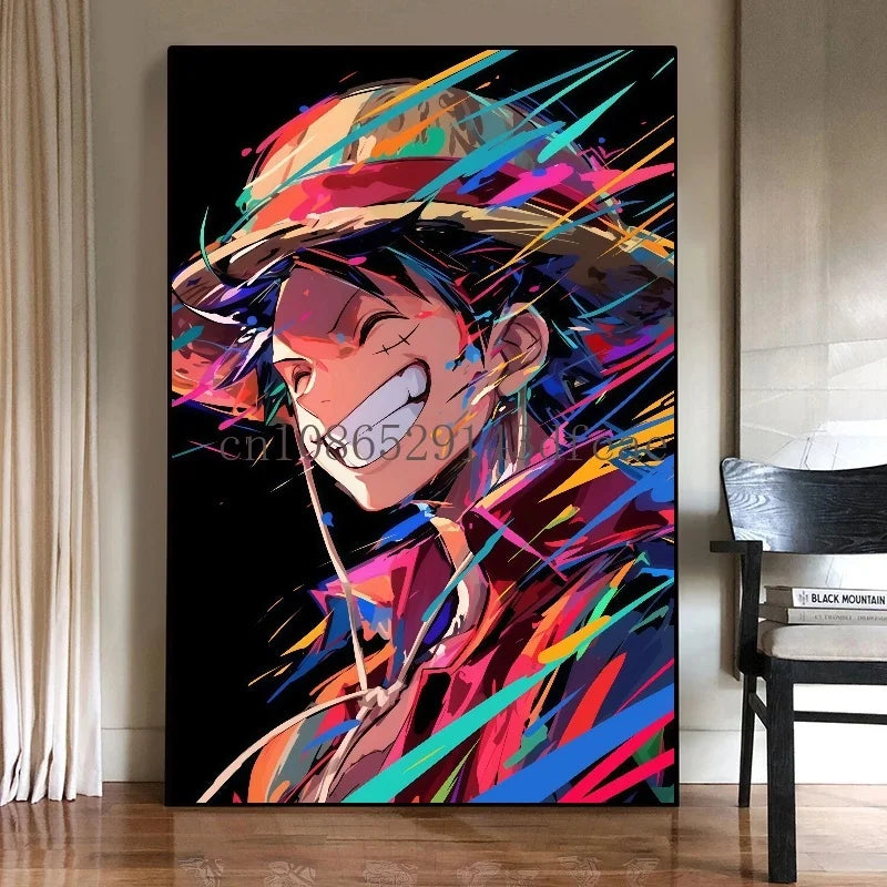 Famous Japan Classic Anime One Piece Unframed Canvas Print Poster for Living Home Home Decor Cartoon Wall Art Picture Painting