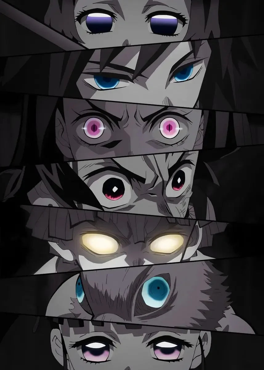 Anime Poster Demon Slayer Team Eyes Art Print Mural Children's Room Decorative Canvas Painitng Picture for Modern Home Decor