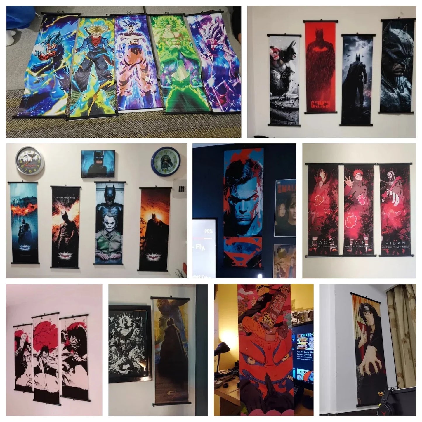Japanese Anime HD Demon Slayer Akaza Canvas Scroll Wall Hanging Art Home Decor Gifts Bedroom Living Room Decoration Prints Gift