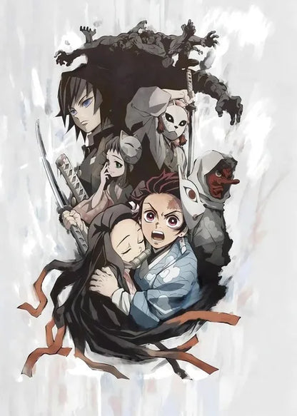 Anime Demon Slayer Classic Canvas Painting Anime Character Posters HD Wall Art Picture Modern Home  Decoration