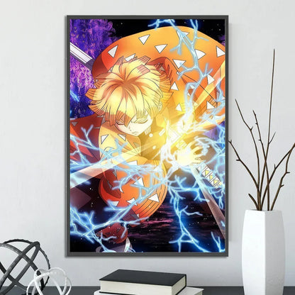 Demon Slayer Self-adhesive Anime Poster Hashira Nezuko Agatsuma Zenitsu Inosuke Wall Painting Home Decor Wall Art Room Kid Gift
