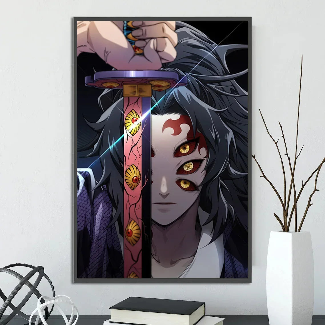 Demon Slayer Self-adhesive Anime Poster Hashira Nezuko Agatsuma Zenitsu Inosuke Wall Painting Home Decor Wall Art Room Kid Gift