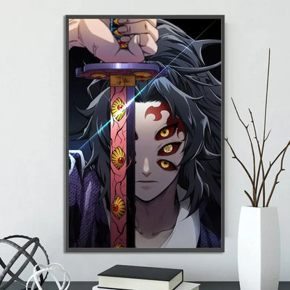 Demon Slayer Self-adhesive Anime Poster Hashira Nezuko Agatsuma Zenitsu Inosuke Wall Painting Home Decor Wall Art Room Kid Gift