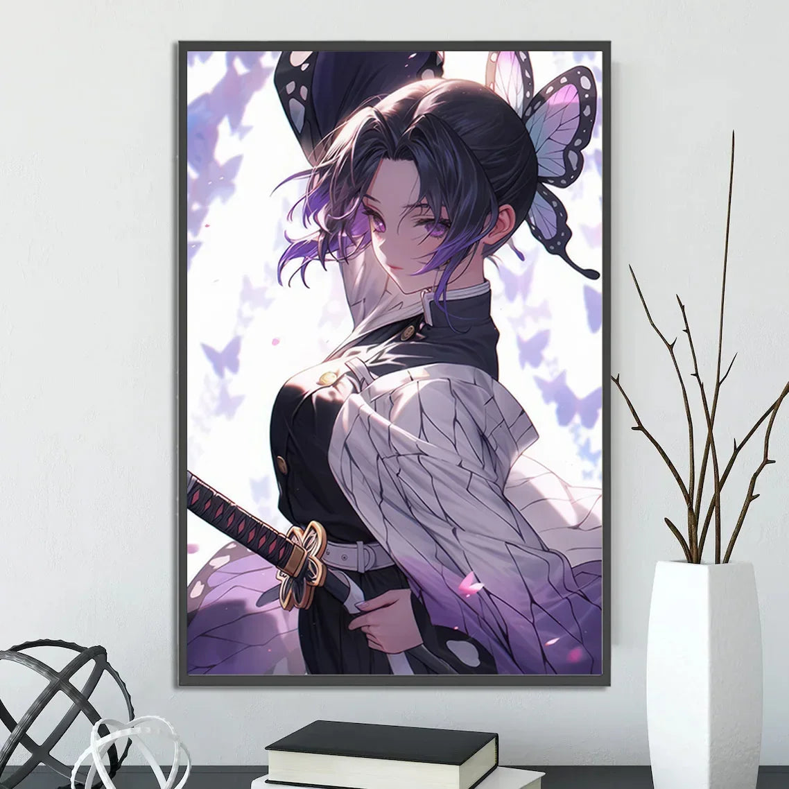 Demon Slayer Self-adhesive Anime Poster Hashira Nezuko Agatsuma Zenitsu Inosuke Wall Painting Home Decor Wall Art Room Kid Gift