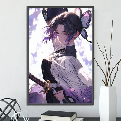 Demon Slayer Self-adhesive Anime Poster Hashira Nezuko Agatsuma Zenitsu Inosuke Wall Painting Home Decor Wall Art Room Kid Gift