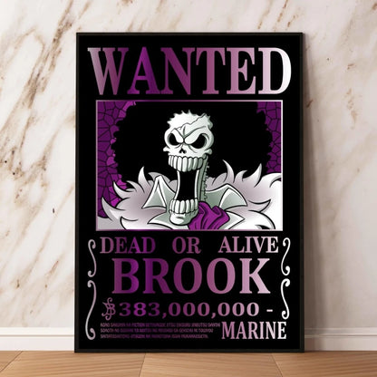 Classic Anime Canvas Printing One Piece Luffy Bounty Wanted Poster Bright and Long Lasting Colors Home Bedroom Wall Decorative
