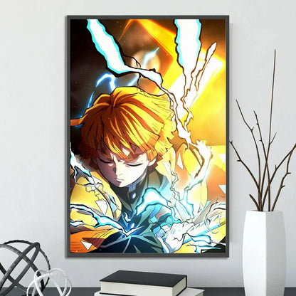 Demon Slayer Self-adhesive Anime Poster Hashira Nezuko Agatsuma Zenitsu Inosuke Wall Painting Home Decor Wall Art Room Kid Gift