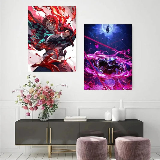 Classic Pop Anime Demon Slayer Kyojuro Rengoku Art Poster Canvas Painting Wall Prints Picture for Living Room Modern Home Decor