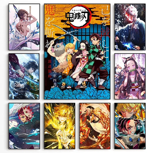 Anime Demon Slayer Classic Canvas Painting Anime Character Poster HD Wall Art Picture for Modern Home Children's Room Decoration