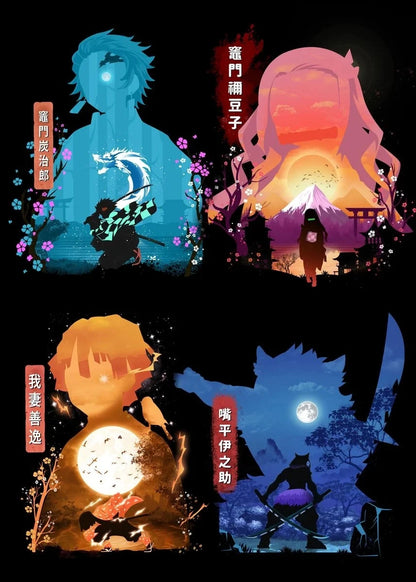 Anime Demon Slayer Classic Canvas Painting Anime Character Poster HD Wall Art Picture for Modern Home Children's Room Decoration