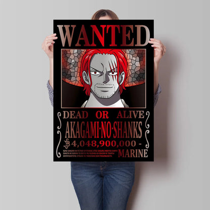 Classic Anime Canvas Printing One Piece Luffy Bounty Wanted Poster Bright and Long Lasting Colors Home Bedroom Wall Decorative
