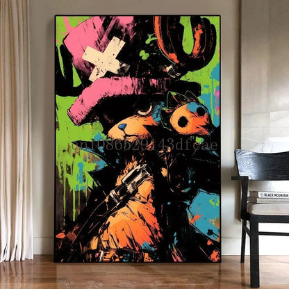 Famous Japan Classic Anime One Piece Unframed Canvas Print Poster for Living Home Home Decor Cartoon Wall Art Picture Painting